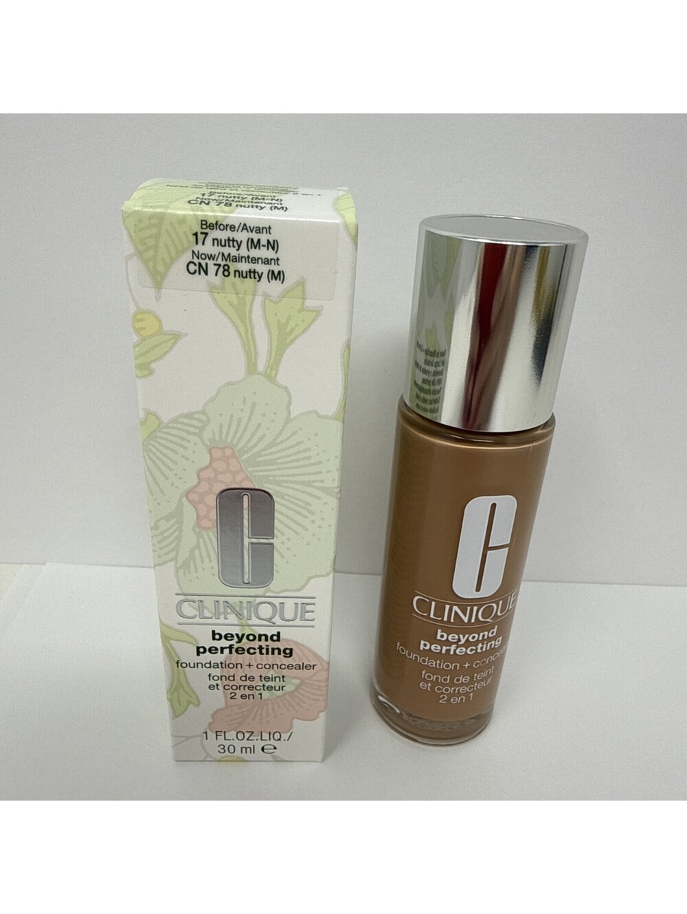 New Clinique Beyond Perfecting Foundation Plus Concealer-17 Nutty Now CN 78 RN1